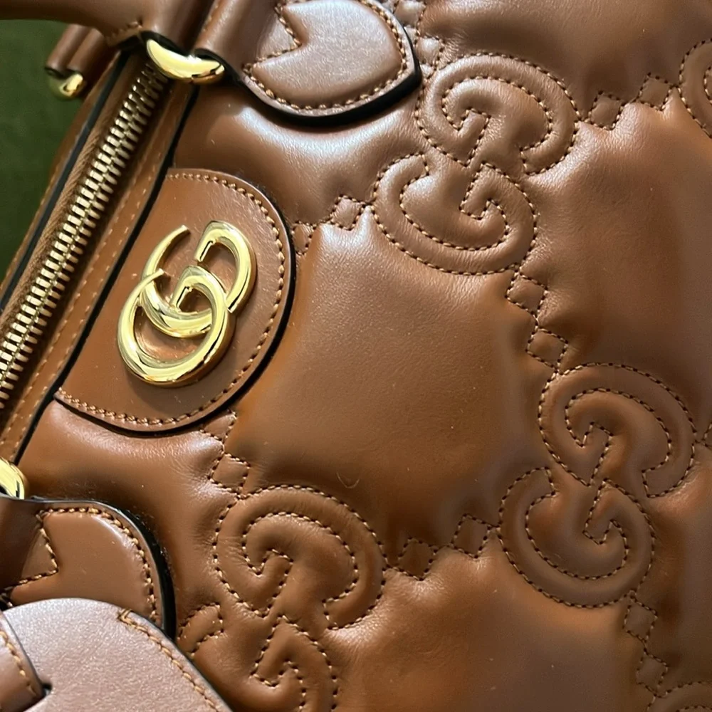 Large leather Gucci travel duffle bag - Picture 5 of 5
